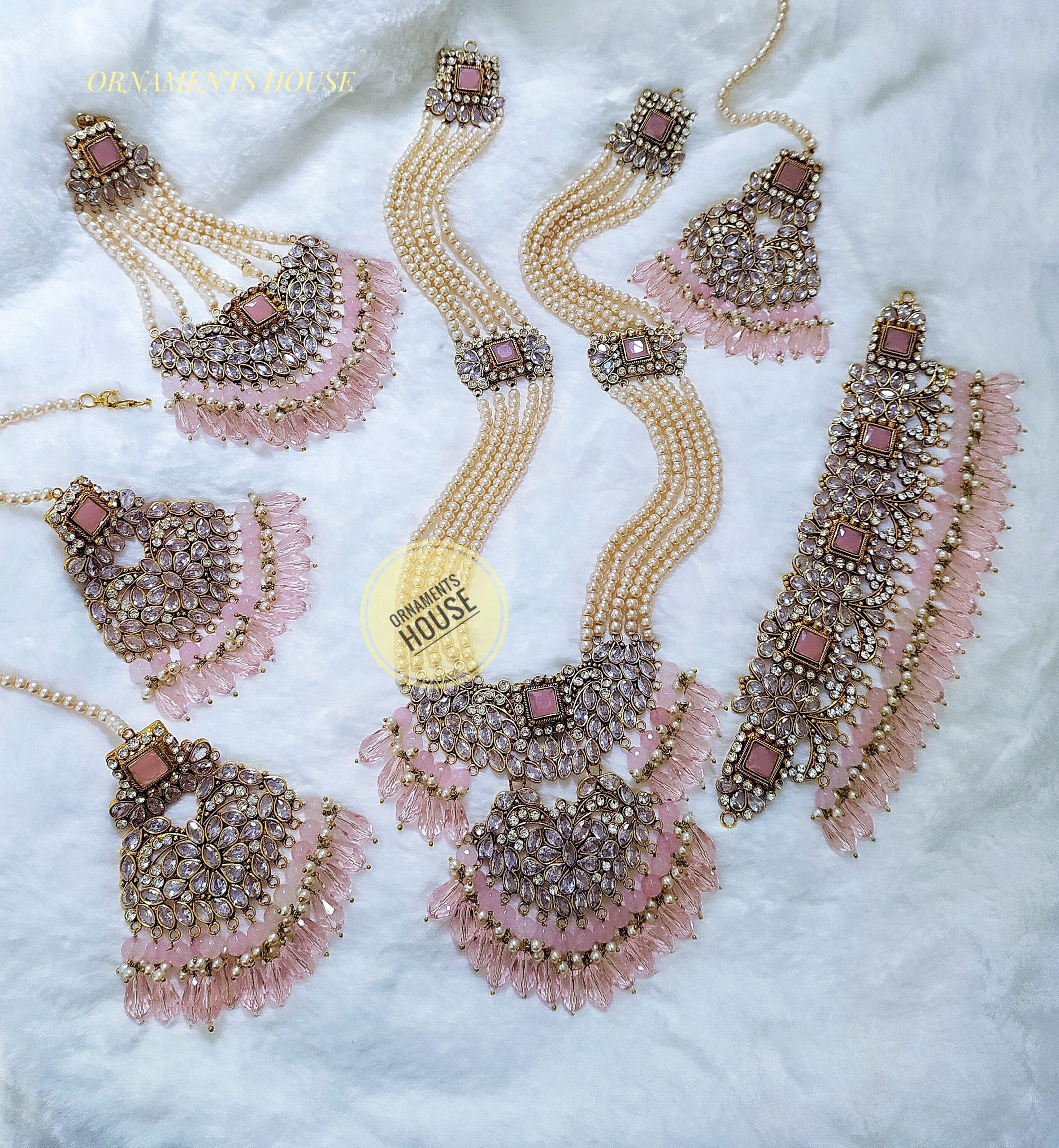 Bridal Jewellery - Full of Pink Stone