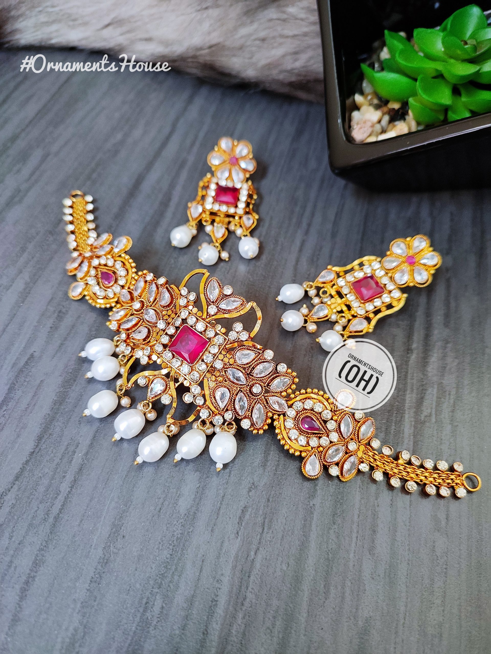 Choker Necklace - with Real Rice Pearl