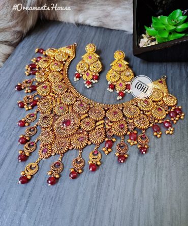 Superb Gold Plated Bridal Necklace