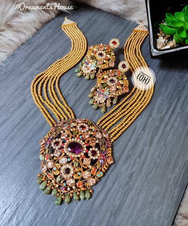 Gold Plated - Multi Color Necklace