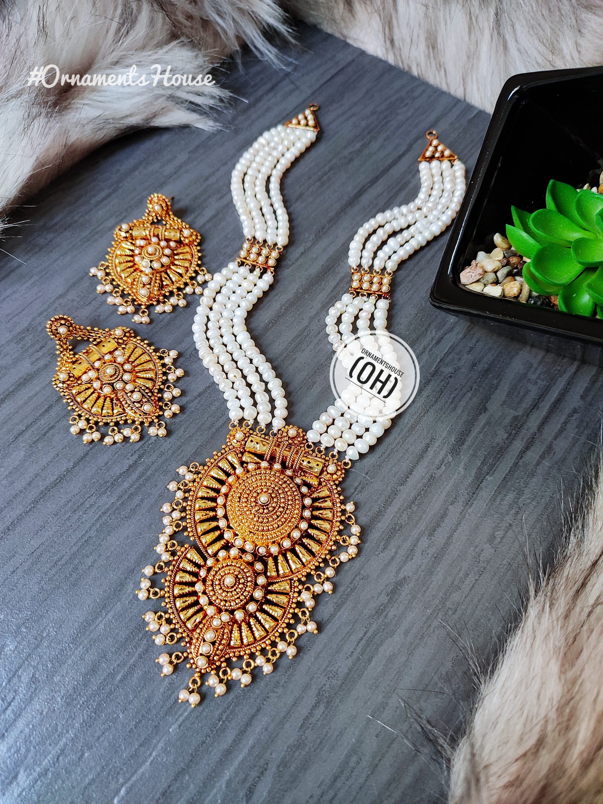 Real Pearl - Gold Plated Long Necklace