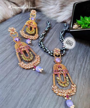 Real Pearl - Hena Purple Color Pendant with Ash Pearl