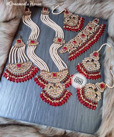 Bridal Jewellery -Maroon Color with Real Stone