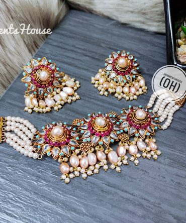 Gold Plated - Choker with Real Peal