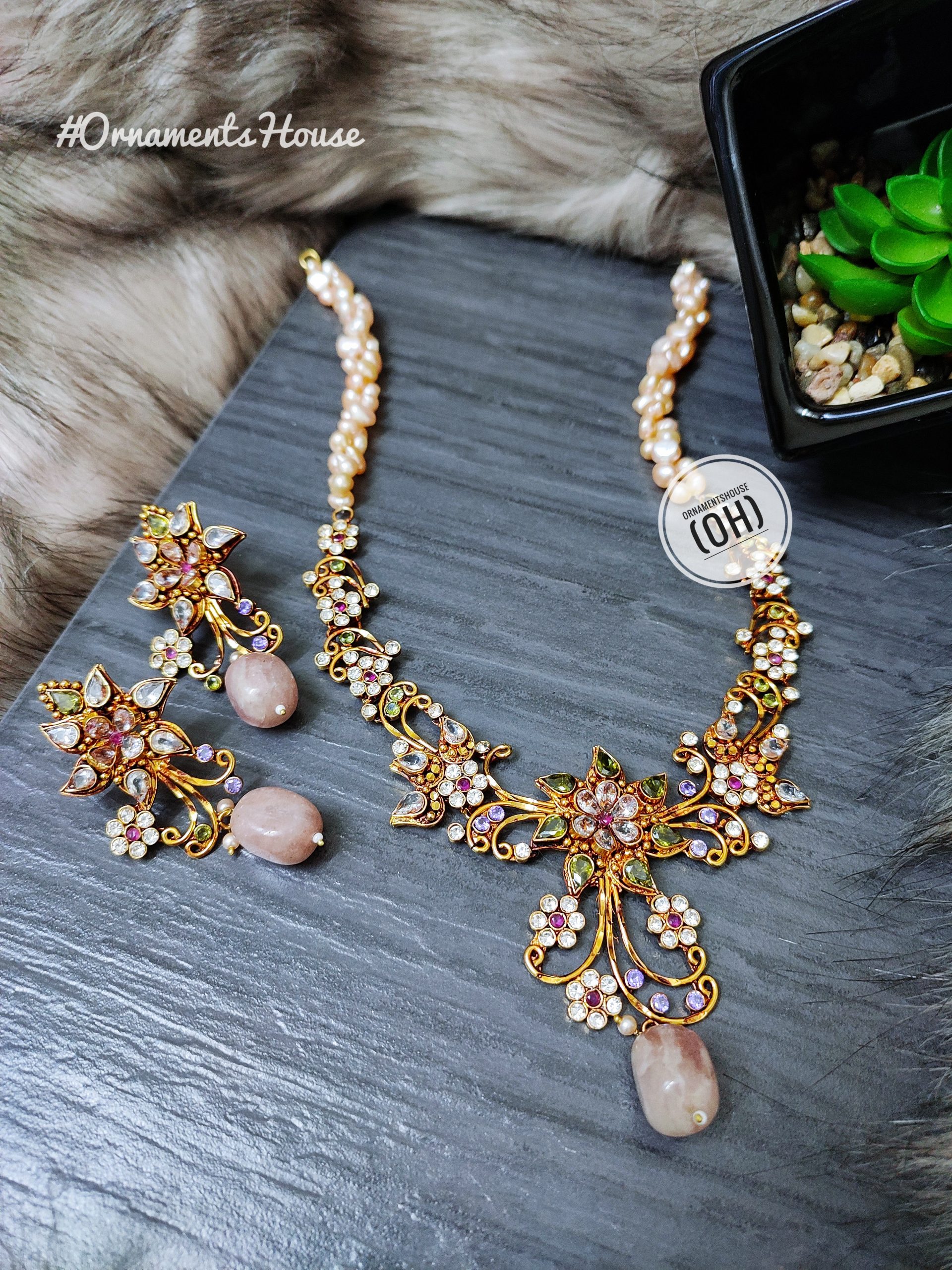 Real Pearl - Hena Color Necklace