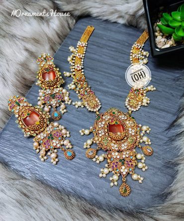 Gold Plated - Long Necklace with Real Pearl