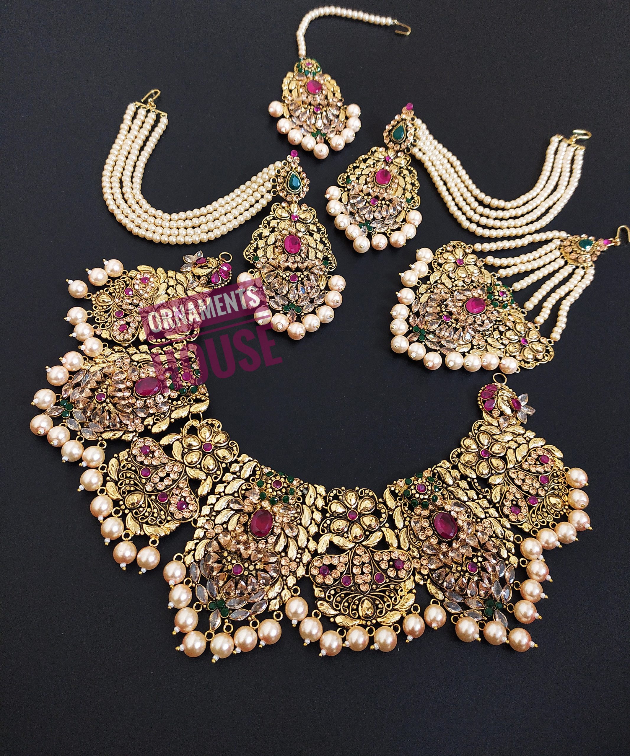 Bridal Jewellery - Real Stone and Black Antique